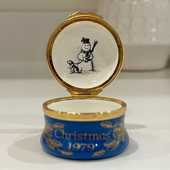 🎄Bilston and Battersea Halcyon Days Enamel Trinket Jewelry Box Christmas 1979 - Picture 4 of 8